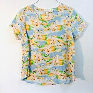 Cynthia Rowley Multicolor Linen Top Size 1X